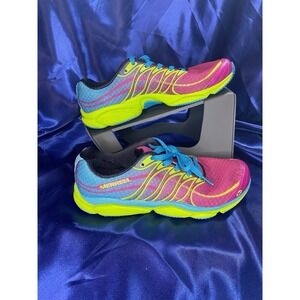 Merrell Womens All Out Flash Sz 7.5 J01678 Running Shoes Lime/Wine Blue Lace Up